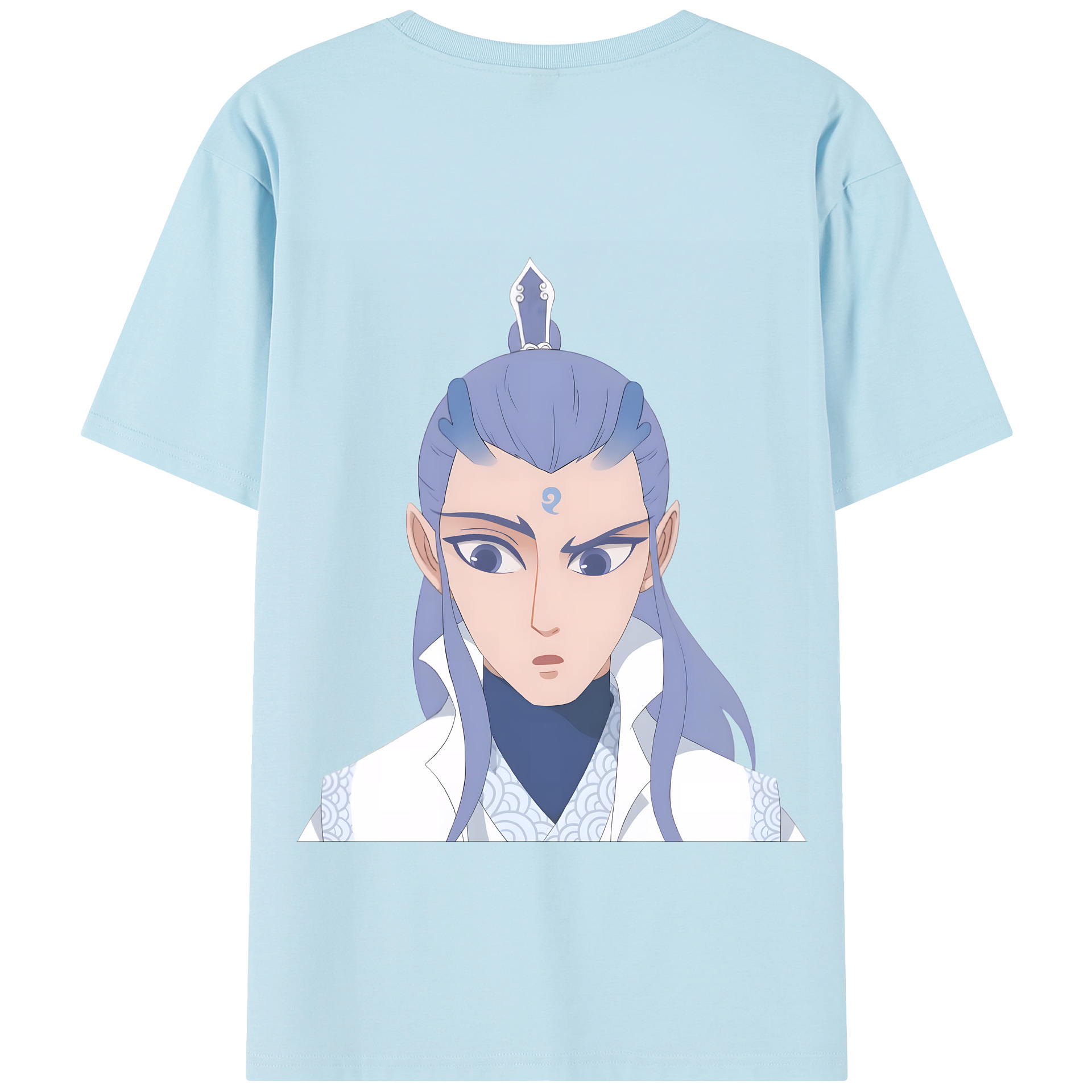 （画像用） Ne Zha 2 ナタ 魔童の大暴れ 綿100％半袖Tシャツ（背面プリント）